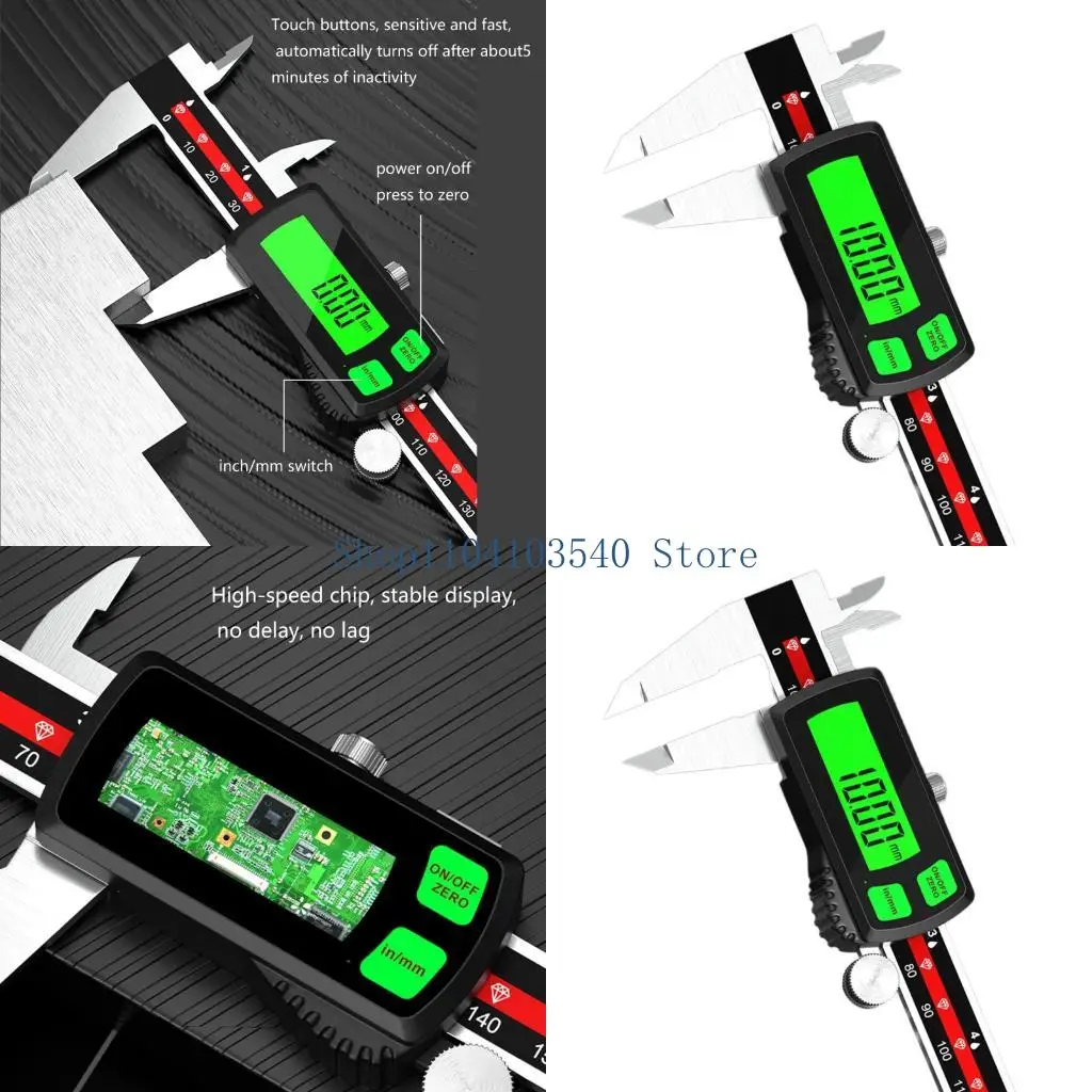 02DC Metal Beam Measuring Tool with LCD Display, Thumb Roller and Locking Screw for Workshop and DIY Measuring Work