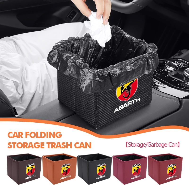 

Portable Car Trash Bin Garbage Can Foldable Waste Storage Basket For Abarth UNO Astra Bravo Panda Linea Freemont Strada Doblo