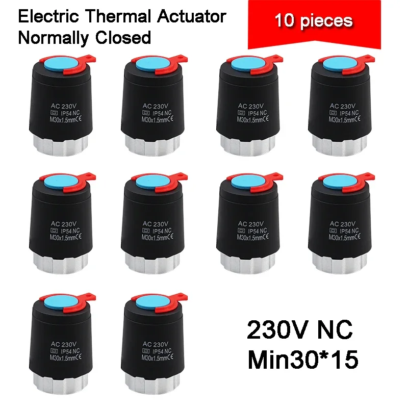 Imagem -02 - Aquecimento 230v Normalmente Abertas e Normalmente Fechadas M30 1.5 mm Elétrico Piso Aquecimento Executivo Trv Termostático Radiador 10 Peças de