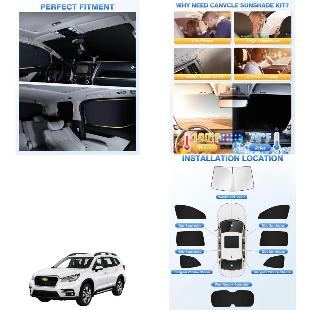 

Универсальные аксессуары для туринговых мотоциклов 2019-2025: Ветровое стекло, солнцезащитные шторки для боковых и задних окон для конфиденциальности и охлаждения, комплект из 8 черных элементов