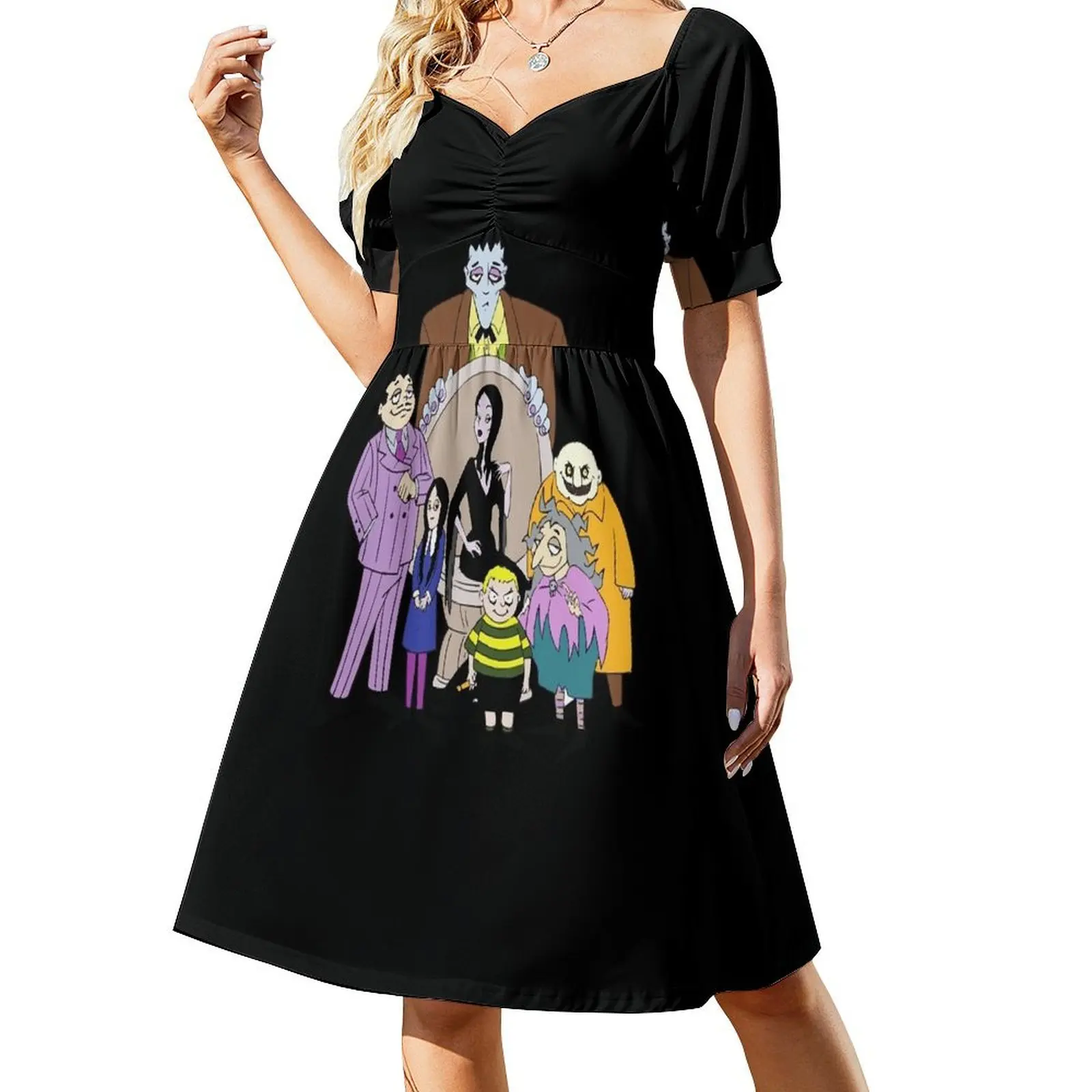 

The Addams family cartoon Classic Short-Sleeved Dress ladies dresses for special occasion women's summer clothing 2025
