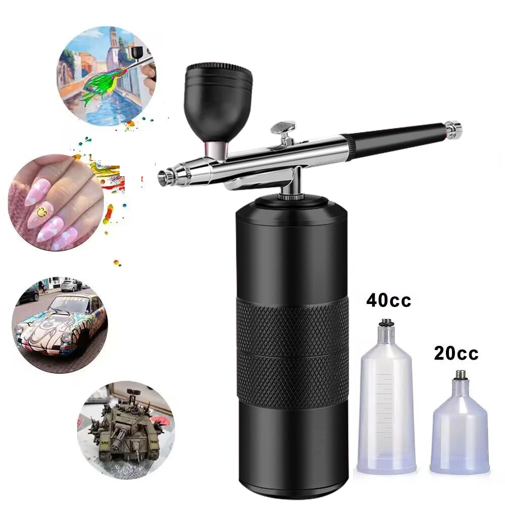 Escova de ar Portátil para Nail Art Pintura e Artesanato Compressor de Cinto de Prego Compressor de ar