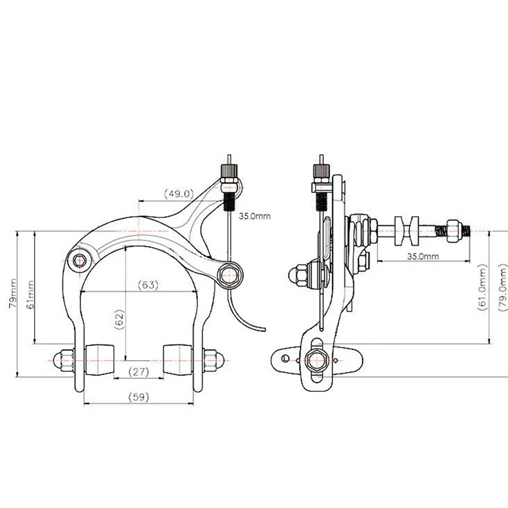 Durable 61-79mm Aluminum Alloy C Clamp Bike Brake Rear Clip Abrasion Resistant Quick Release Gear Black Bike Brake Clamp