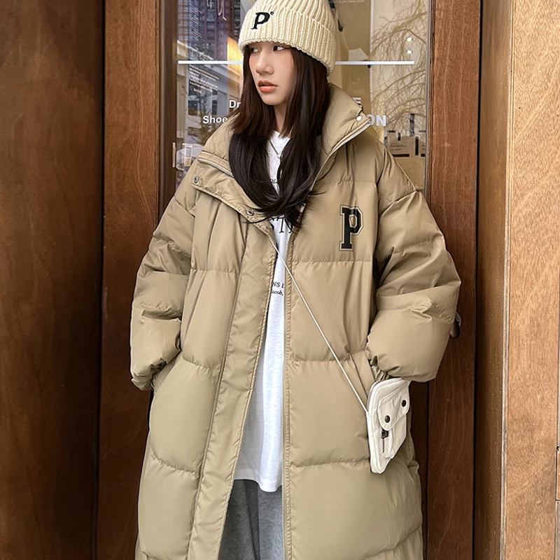 2022 winter fashion new down cotton parka women's alphabet type winter coat long thick padded jacket warm women's jacket trend