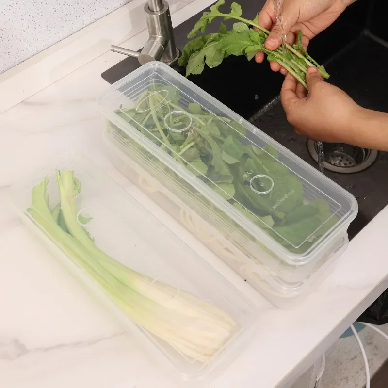5-1pcs Refrigerator Storage Boxes Scallions Fresh Box Food Container Cold Storage Crisper Sealed Fridge Organiser with Lid Jars
