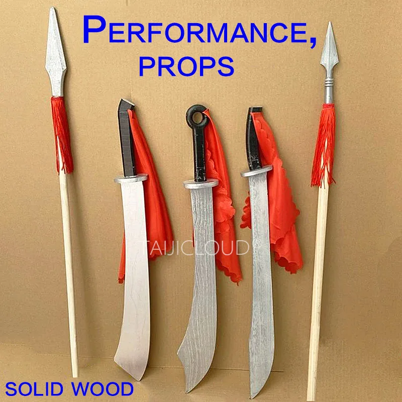 

Red Detachment of Women Wooden Broadsword - Historical Stage Performance Prop for Adults & Kids, Training Kung Fu Sword