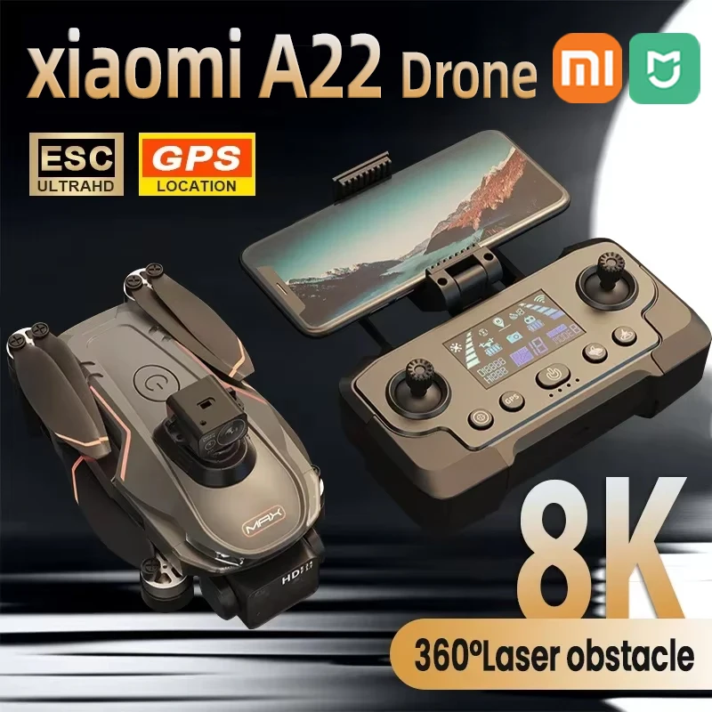 

XIAOMI MIJIA A22 Pro Drone 8K HD Camera Brushless High-Definition RC Aircraft 5G WIFI FPV 360° Laser Obstacle Avoidance Dron Toy