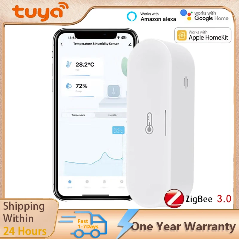 

Tuya Wifi Temperature Humidity Sensor HomeKit and ZigBee Temperature and humidity Sensor Thermometer Hygrometer Voice Control