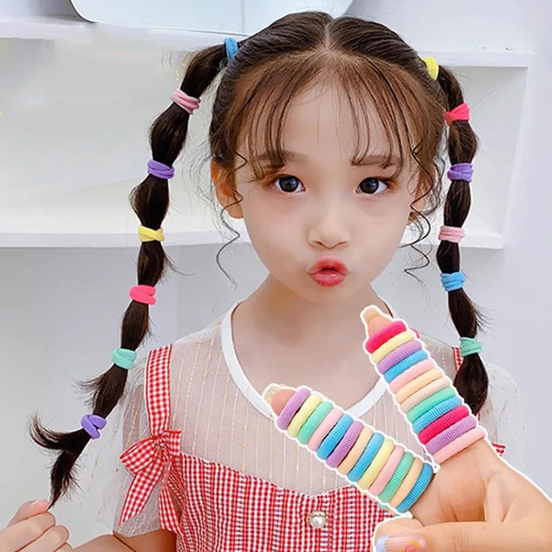 200/400 шт., милые красочные маленькие резинки для волос для маленьких девочек, держатель для хвоста, резинка для волос, мини-кольцо для волос, аксессуары для волос