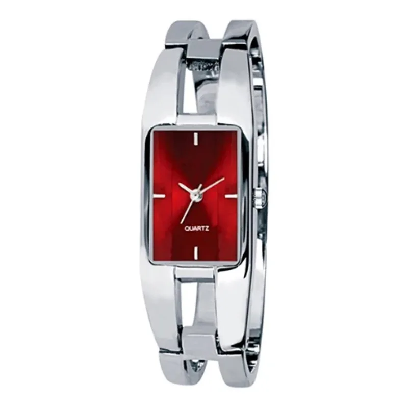 

Rectangular Dial Skeleton Band Women's Watch Alloy Stainless Steel Watches Elegant Delicate Quartz Wristwatches reloj de mujer