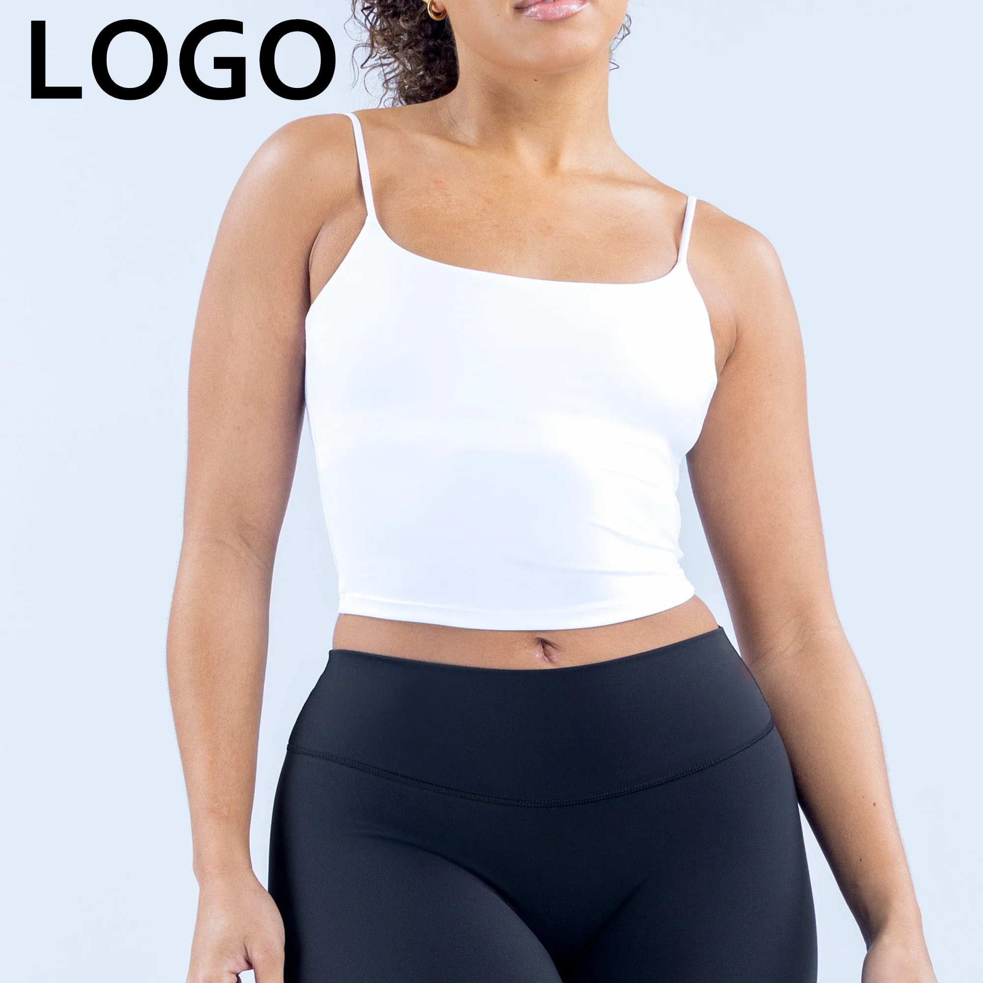 DF-logo Origin Strappy Tank Top Women Seamless Butter Soft Sleeveless Yoga Vest Breathable Gym Workout Fitness Activewear