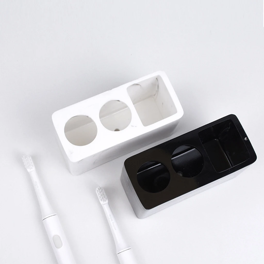 Bathroom Desktop Toothbrush Holder Stand Resin Toothpaste Rack Organization