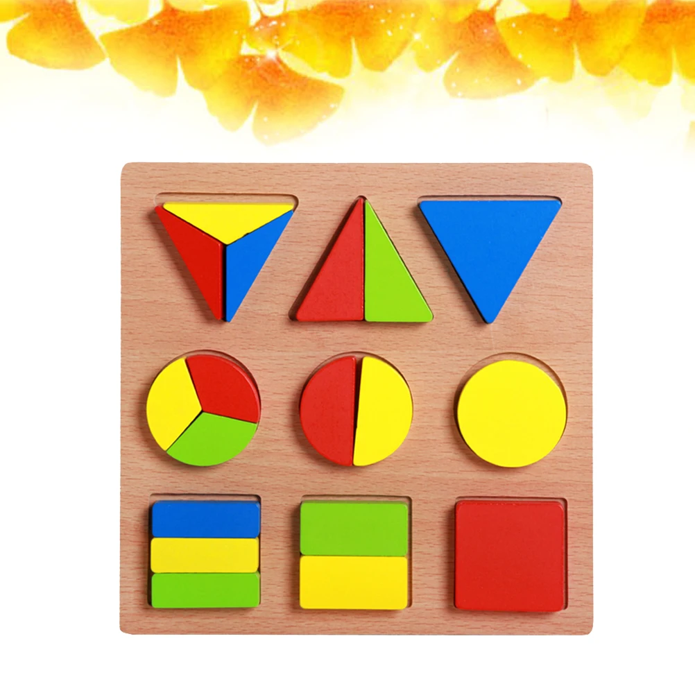 

1 Set Wooden Geometry Shape Puzzle Board For Kids Shape Recognition Color Matching Educational Early Childhood Learning Game