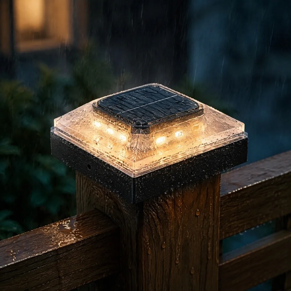 Decor Waterproof Solar Lawn Lights LED Outdoor Waterproof Outdoor LED Garden Lights Auto On/Off Solar Post Cap Lights Patio