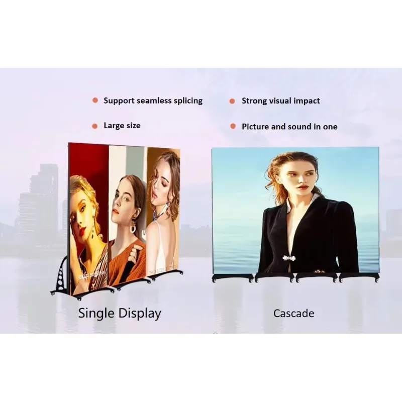 P2 P2.5 P3 Ultra Slim Mirror LED Poster Screen High Definition Trifold Foldable Panel for Bar Indoor High-end Commercial Adverti view 2