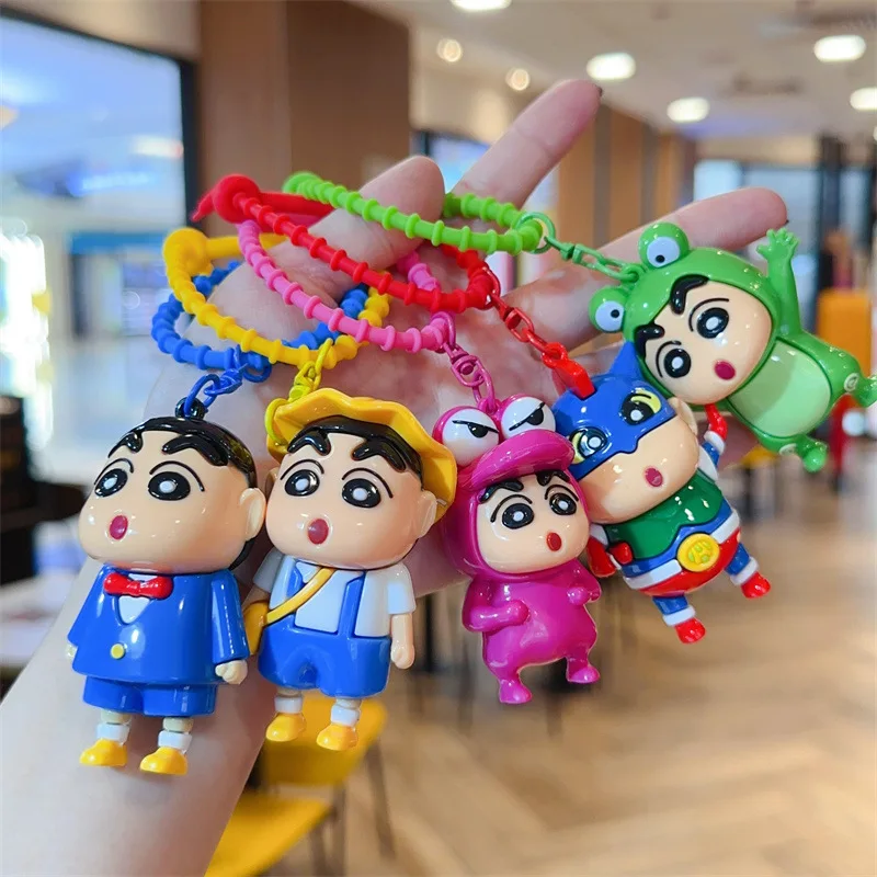 Kawaii Anime Crayon Shin-Chan Keychain Cute Cartoon Car Key Ring Pendant Schoolbag Decoration Gifts for Friends