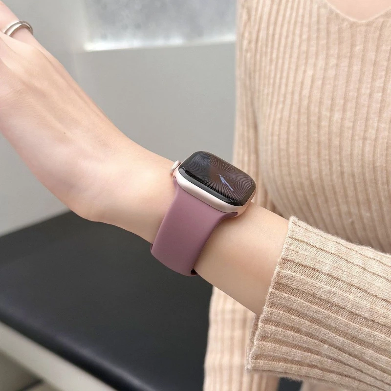 Silicone Strap for Apple Watch Band 44mm 40mm 45mm 41mm 42mm 44 46 mm Correa Bracelet iWatch Series 12 11 10 9 Ultra 2 3 4 49mm