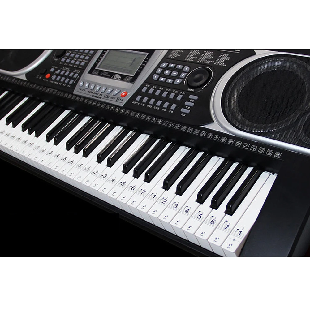 

Keyboard Stickers 0.1Mm Transparent For 61 88 Key Piano Electronic Organ Music Note Labels Learning Aid Instrument