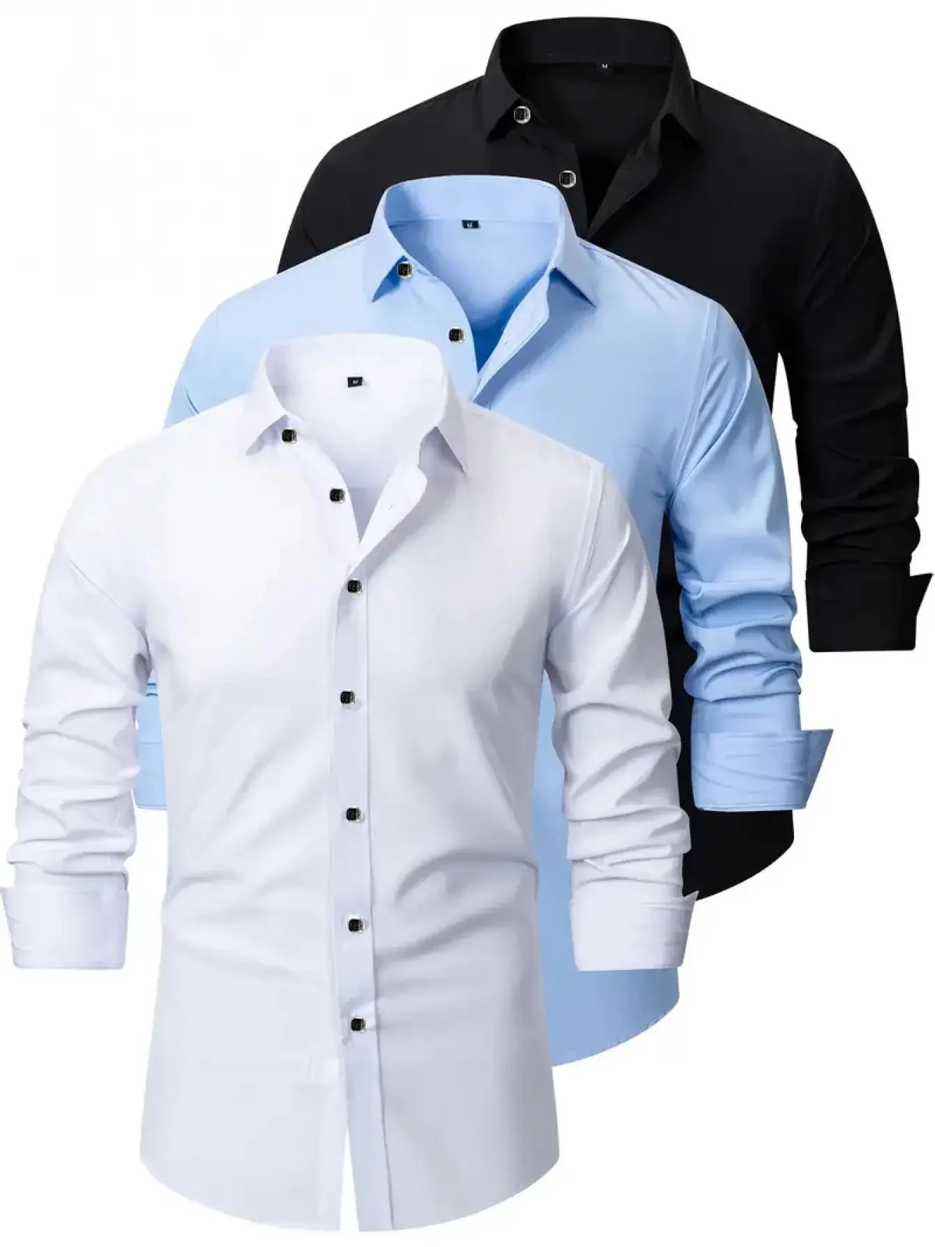 

Herren Langarmshirt in Schwarz mit geometrischem Muster, schmale Passform, leichter Polyesterstoff, geeignet für Freizeit oder f