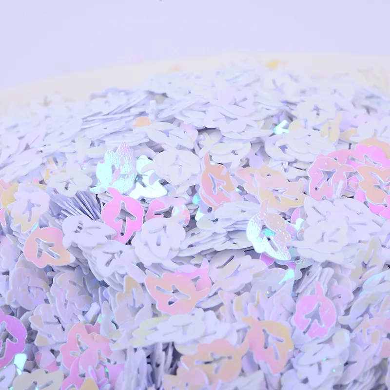 500g/bag 7x10mm Leaf PVC Sequins - Iridescent Glitter Flakes for Slime, Resin Filling & Nail Art Sparkling DIY Craft Accessories