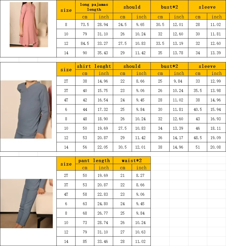 2024 Famliy Pajamas Kids Long Sleeve Ribbed Sleepwear Clothes Set Brother Sister Matching Pyjamas Set