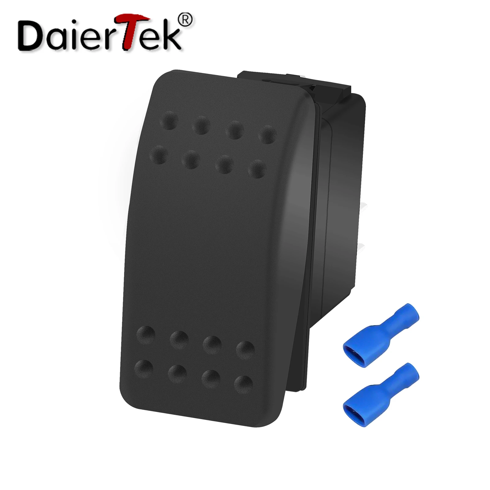 DaierTek Marine Rocker Switch 12V Waterproof Toggle Switch 12V 20A SPST 2 Pin ON/Off Heavy Duty for Boat ATV RZR RV Automotive