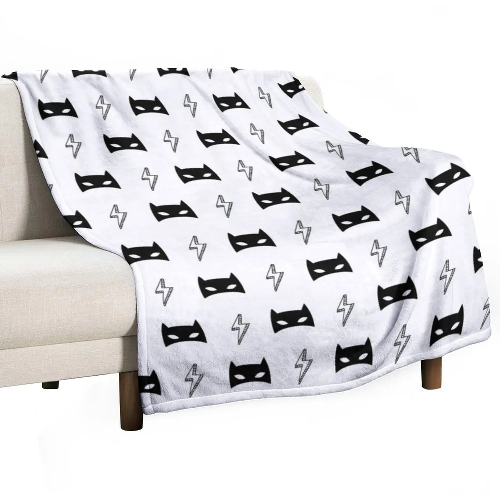 Superhero black mask Throw Blanket For Decorative Sofa Thin Giant Sofa halloween Travel Luxury St Blankets