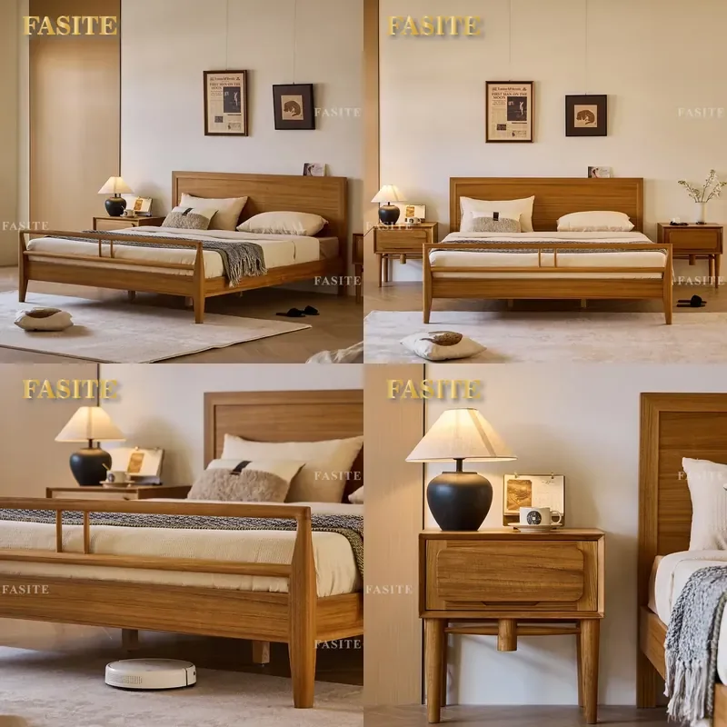 For 1.8m Double Bed  Bedroom Furniture Modern Simple Storage Bed Medieval Song Style Aesthetics