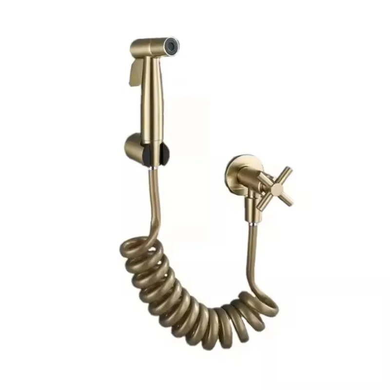 

Modern Hotel Brushed Gold Stainless Steel 304 Wall Mounted High Pressure Toilet Bidet