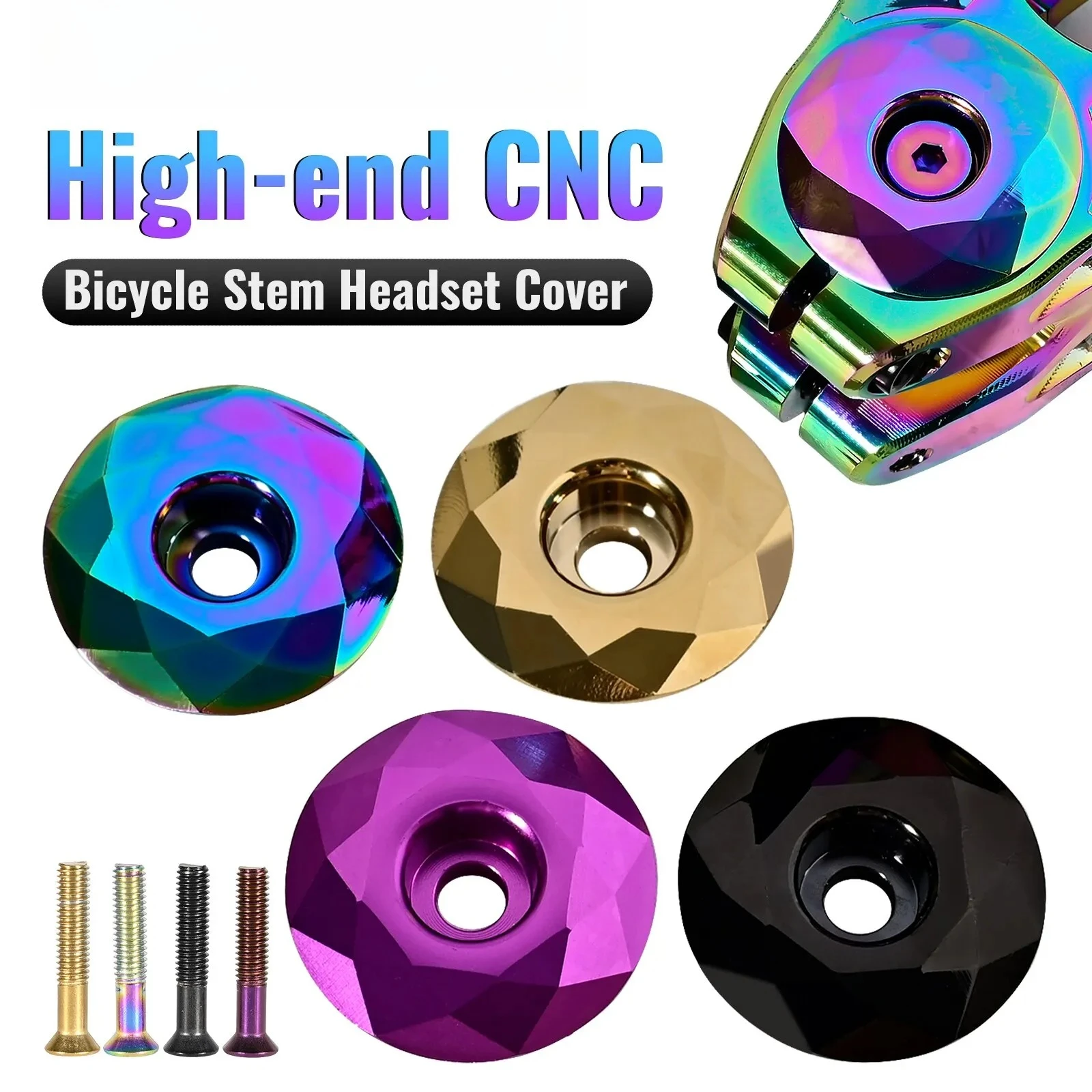 

Burnt Blue Bike Headset Cap 28.6mm Stem Top Cap with Screw for MTB Road Fork Cycling Accessory