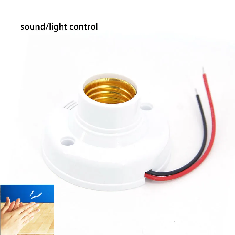 60w crew sound Light Vontrol Lamp E27 Light Control Auto base socket holder AC 180v -240V Electricity Saving Light Bulbs