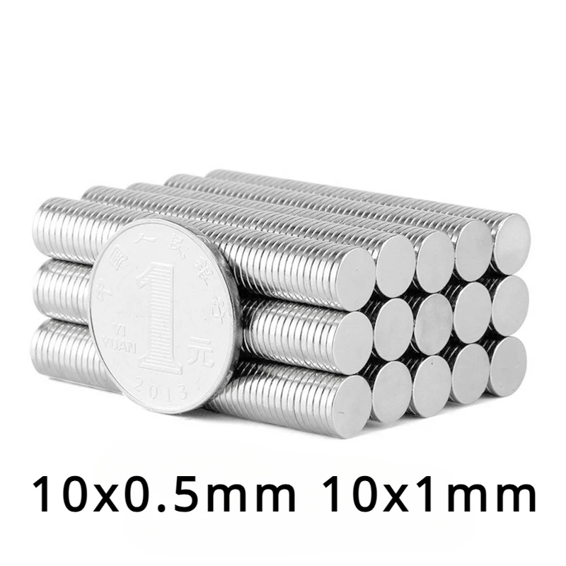 20/50/100/200PCS 10x0.5 10x1mm Neodymium Magnet N35 NdFeB Round Powerful Strong Permanent Magnetic imanes Disc Thin DIY Magnets