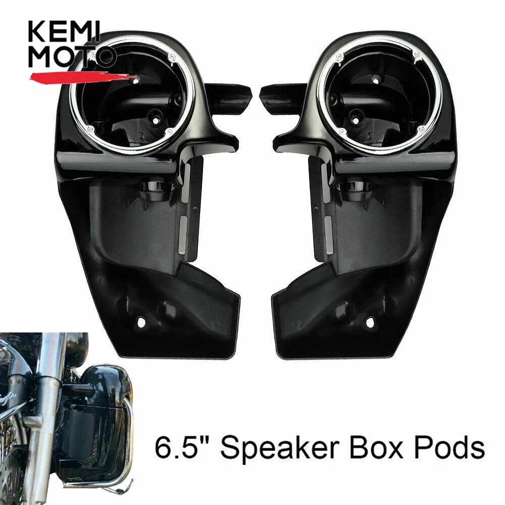 

KEMIMOTO Lower Vented Leg Fairings W/Speaker Box Pods 6.5" Speaker Pods For Touring Road Glide 1983-2013 Black Left Front Right