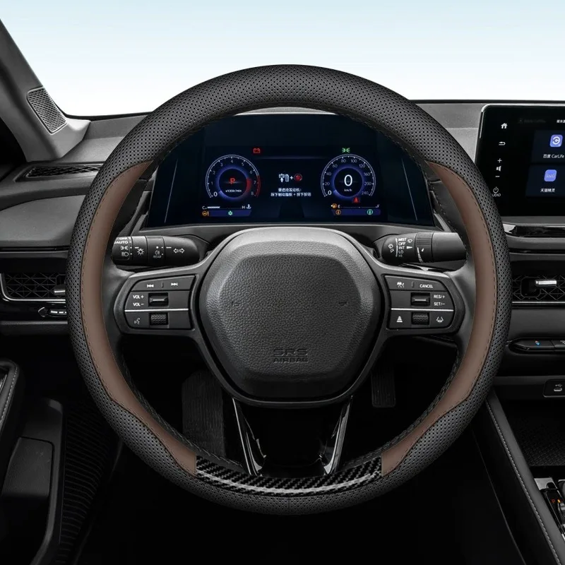 Universal Car Steering Wheel Cover Leather Steering Wheel Covers Car Interior Accessories 38cm O/D Type Non Slip Steering Covers - Image 3