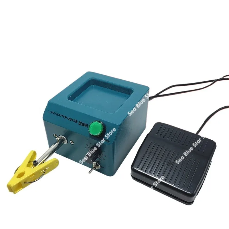 Foot-pedal electric wire twisting machine, adjustable speed, positive and reverse rotation, wire braiding, winding,  and