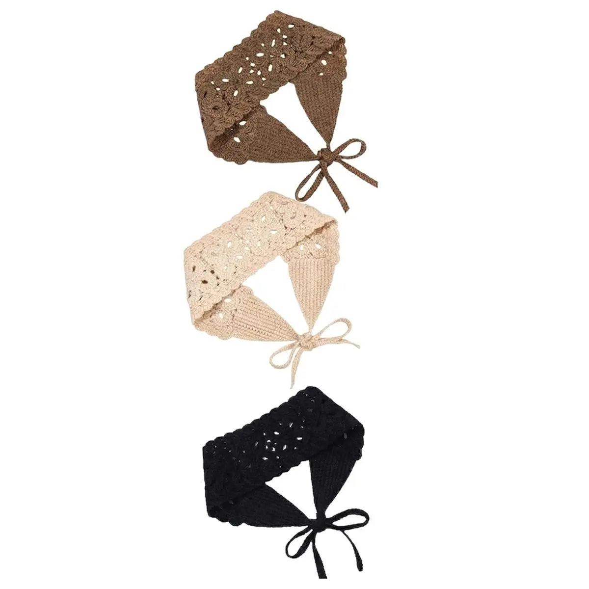 [N84R] 3Pcs Boho Headbands for Women Bandana Crochet Knit Hair Band Headband Hair Scarf Head Bands for Women'S Hair