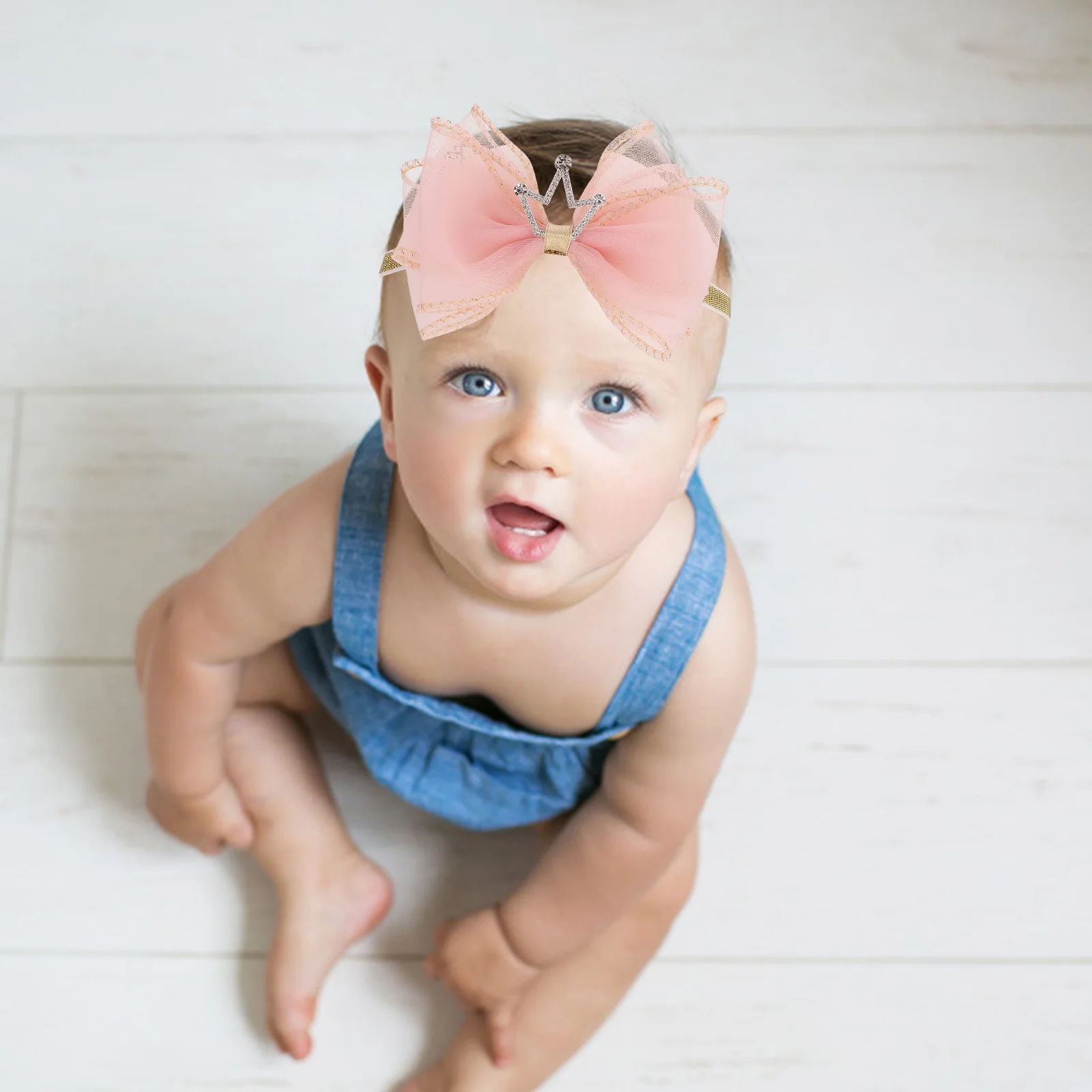 

2pcs Baby Crown Hairb Pink Newborn Headb Headdress Infant Photo Decor Accessories Trendy Durable Hair Accessories