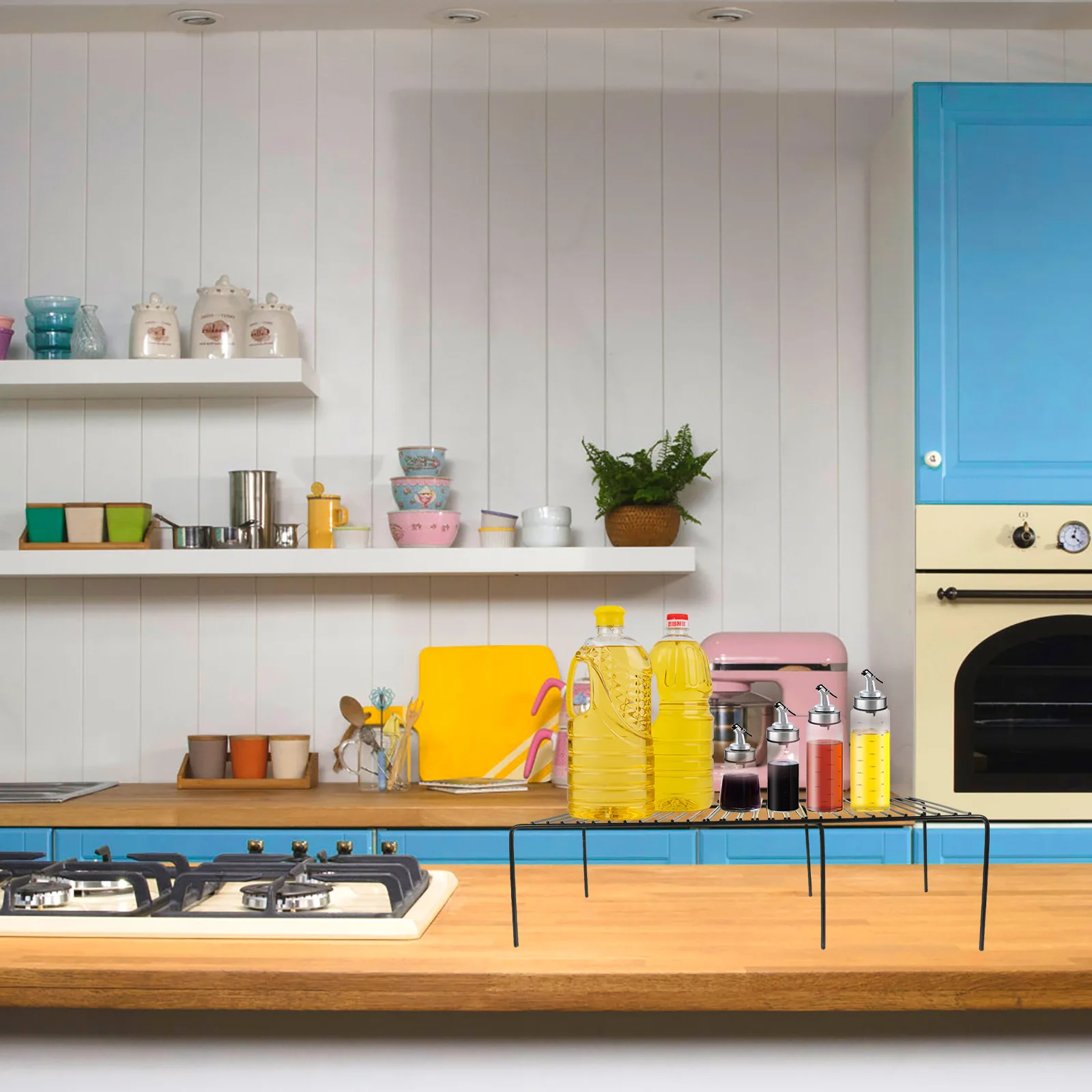 

Multifunctional Kitchen Storage Rack Iron Spice Rack Household ganizer Condiment Shelf Canned Food Holder Retractable