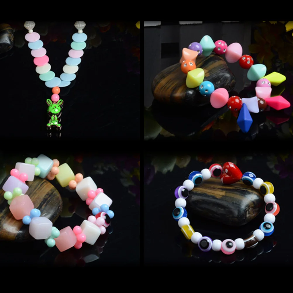 Koraliki akrylowe DIY, wielokolorowe, do tworzenia biżuterii dla dzieci, rękodzieła, kreatywne akcesoria, koraliki w stylu makaroników, zabawki.
