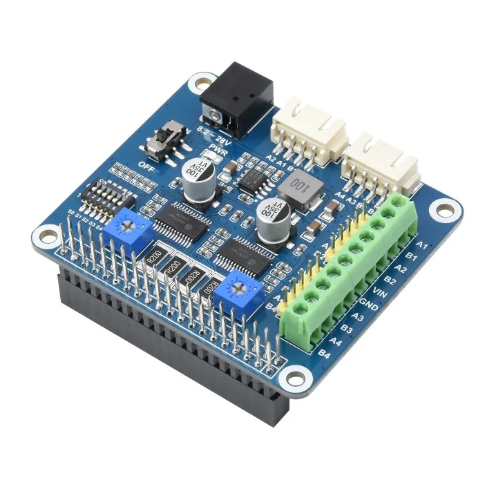 

Waveshare HRB8825 Stepper Motor HAT Drives Two Stepper Motors, Up To 1/32 Microstepping