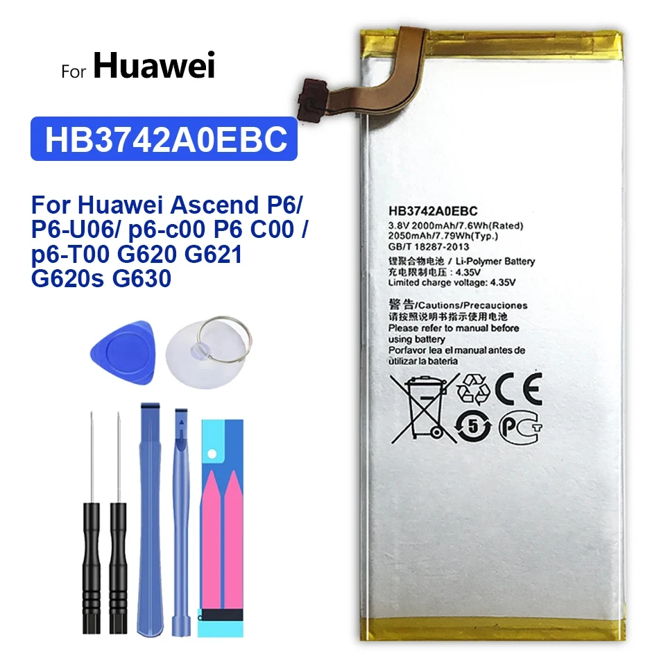 Запасная батарея телефона HB3742A0EBC, для Huawei Ascend G620S, G630, G7, P6, P7, G6mini, G6, P7 Mini