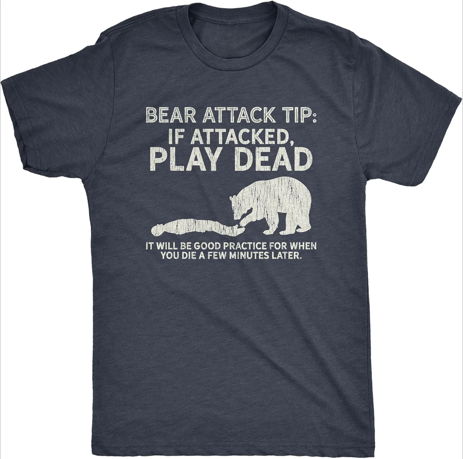 Bear Attack Tips Crazy Dogs Men's T Shirts Funny Printed Patterns Camping Tshirts Sarcasm Hiking T-Shirt for Men Women