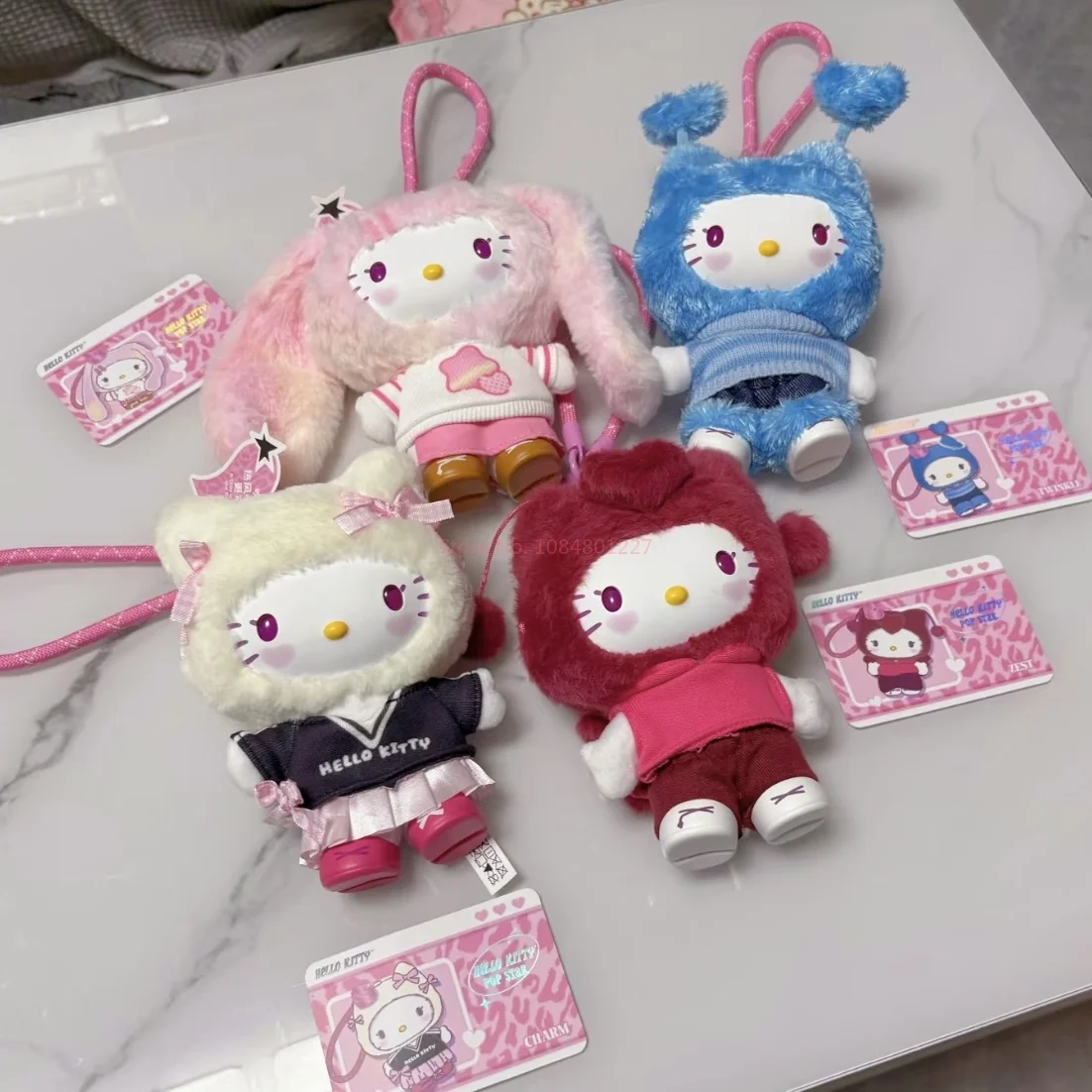 Oryginalny Hello Kitty Popstar Series Vinyl Kawai Blind Box Hellokitty Bag Pendant Mysterious Box Trendy Toy Official Gift