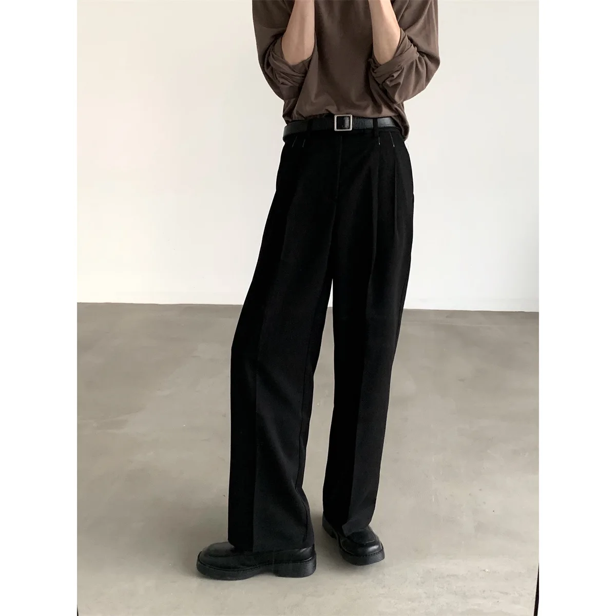 Summer White Pants Men's Drape Trend Loose Trousers High Street Wide Leg Drape Casual Straight Pants