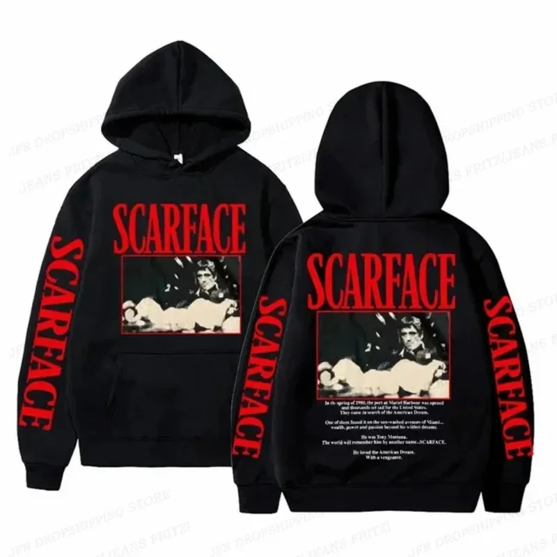 Movie Scarface Hoodies Men Women Fashion Hip Hop Hoodie Kids Coats Women Sweats Tony Montana Clothing Women's Tracksuits Girl