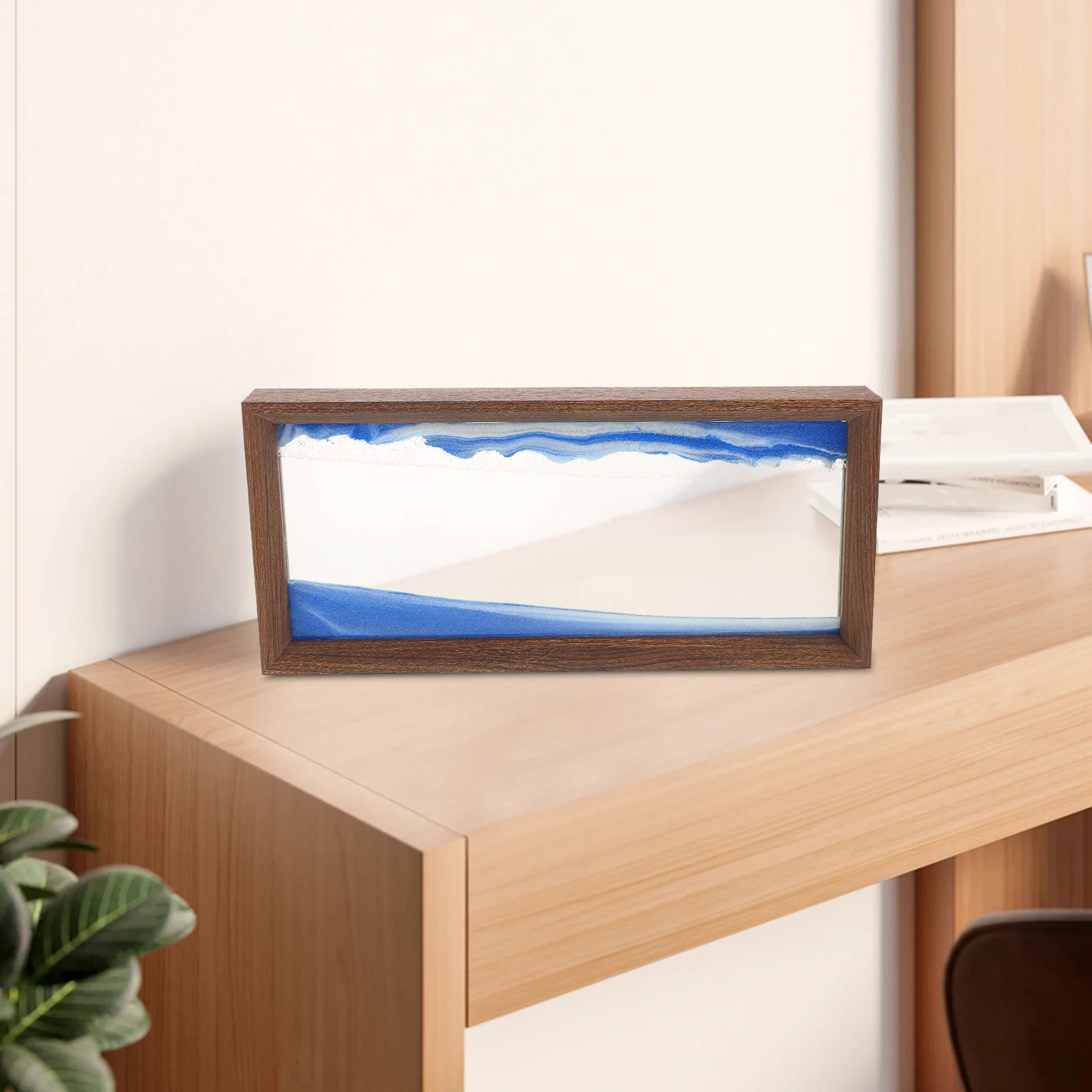 Arte della sabbia che scorre Pittura con sabbia in movimento Ornamento da tavolo Decorazioni per la casa per ufficio Decorazione rilassante per cornici con sabbie mobili