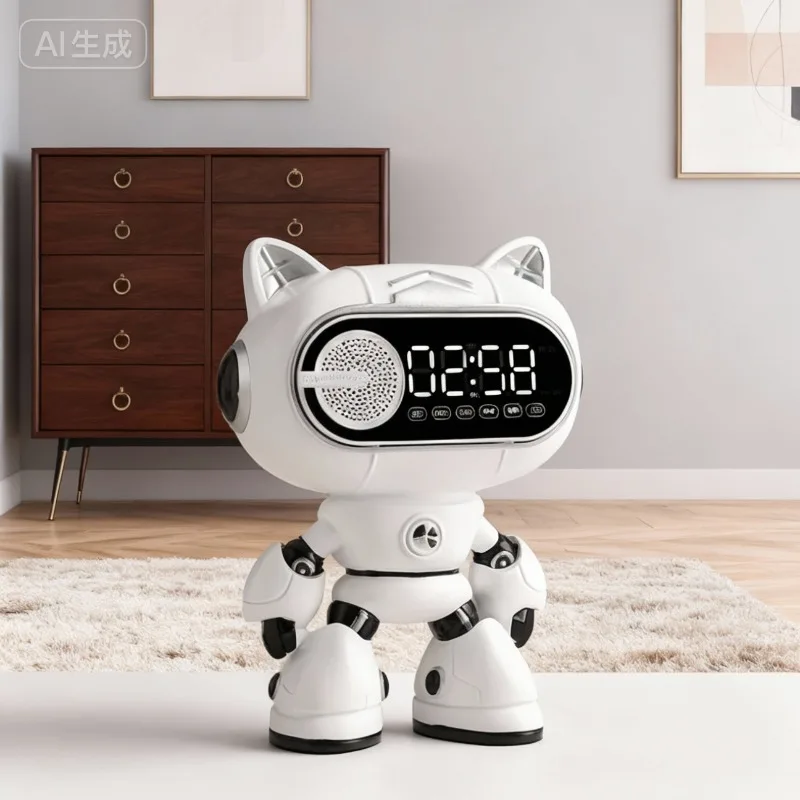 Led Nixie Table Clocks Charging Model Bluetooth Night Radio Art Alarm Clocks Cat Luxury Digital Clock Desktop Clock Decoration