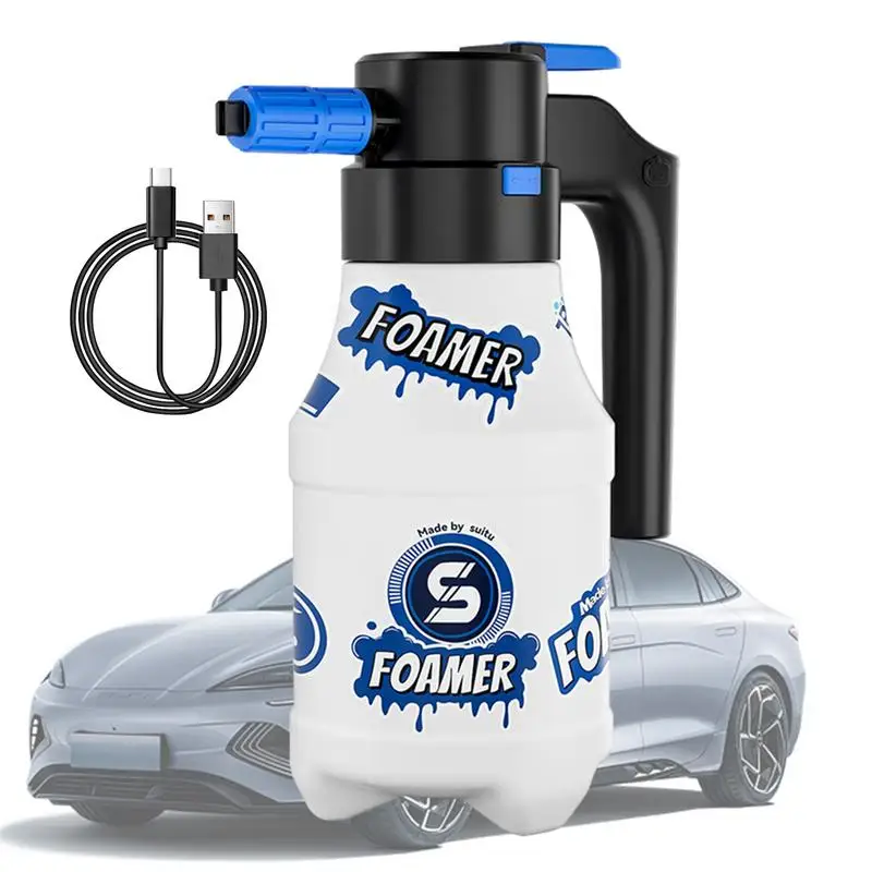 

Car Wash Foam Cannon Electric Heavy Duty Car Wash Foam Cannon 1.5L USB Charging Handheld Foam Sprayer Rich Foam For Garden Car