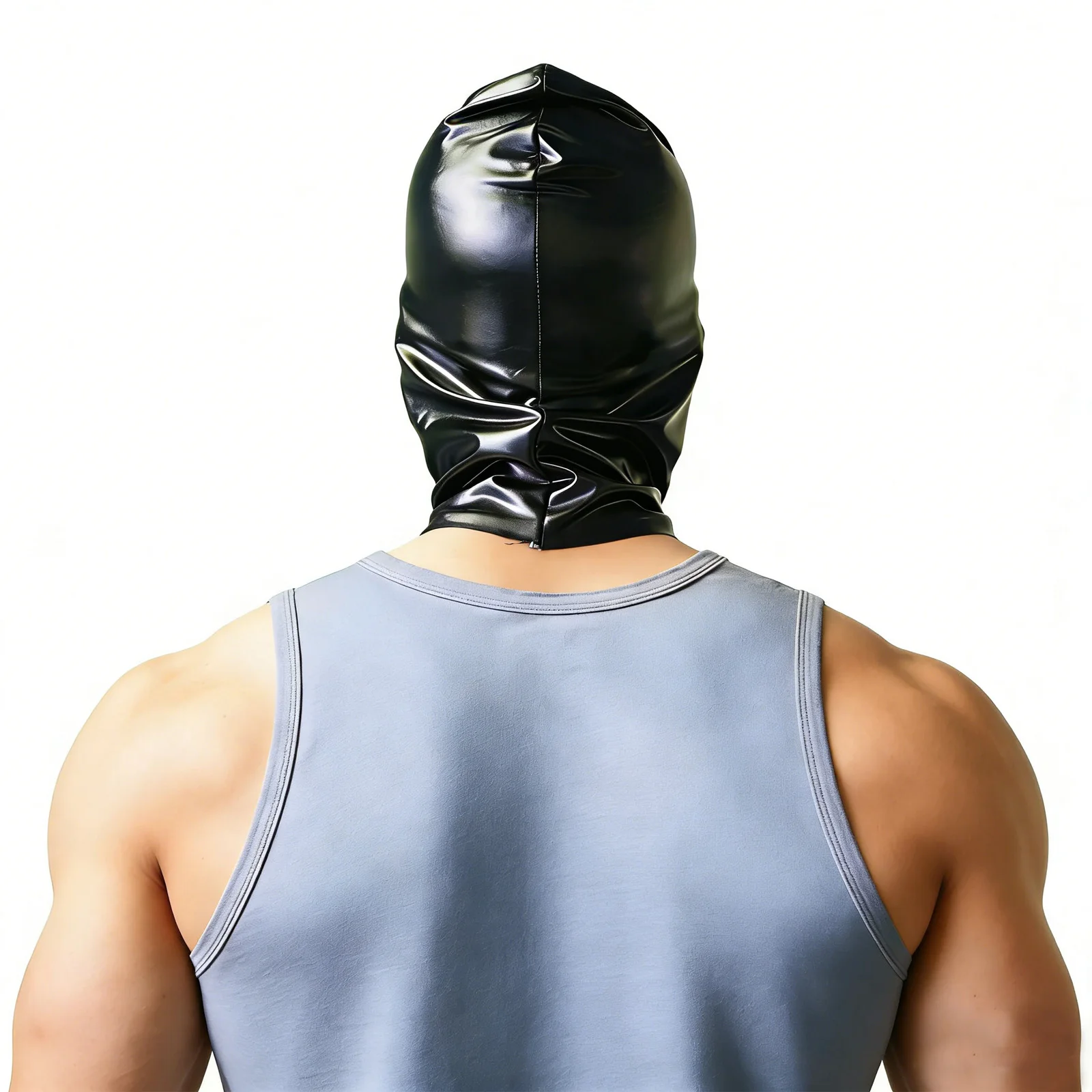 Patent Leather Face Mask Funny Prank Face Mask Headgear for Men Halloween Costume Accessory Clubwear Bar Nightclubs' Models Mask