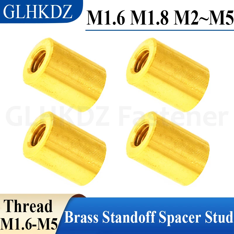

M1.6 M1.8 M2~M5 Round Brass Standoff Spacer Stud Spacing Screw Female Thread Through Hole Copper Standoff Column Rod